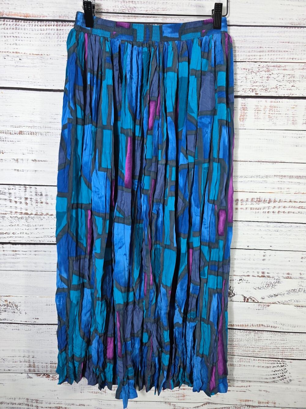 VTG Peter Popovitch Pleated Skirt Geometric Abstract Print 80s 90s Boho Medium